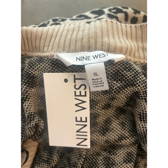 Nine West Womens Leopard Print‎ Open Front Cardigan Duster Sweater Size XL - Picture 4 of 5